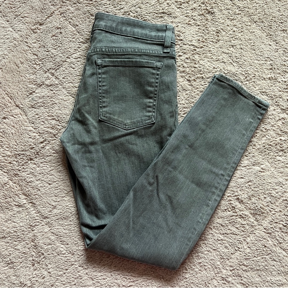 Vince Waxed Cropped Skinny Leg Denim Jeans Preppy Biker Moto Minimalist Size 28